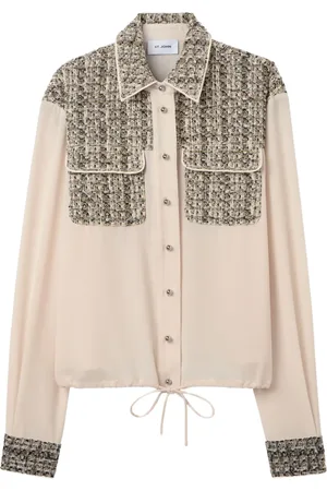 ST. JOHN Camisa de tweed metalizada