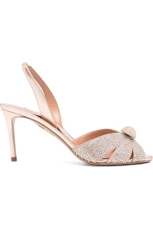 Aquazzura Zapatillas con detalles de cristal y tacón de 80mm
