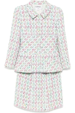 CHANEL Traje de falda de tweed 1995