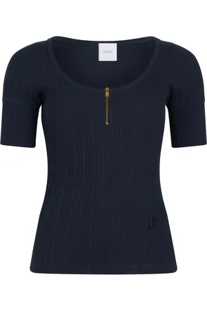 Patou Playera tejida de canalé con cuello redondo