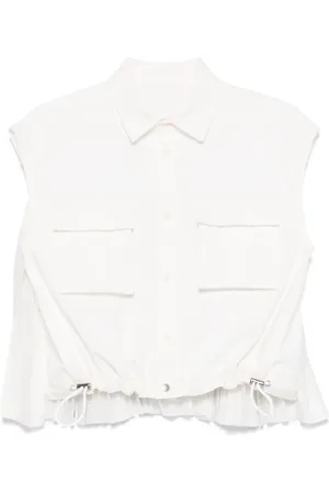 SACAI Chaleco con detalle plisado