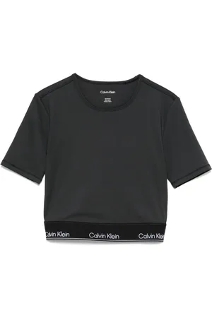 Calvin Klein Top corto con logo en la pretina