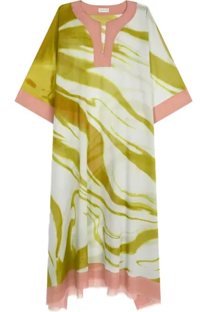 DRIES VAN NOTEN Vestido midi con estampado abstracto