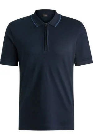 HUGO BOSS Playera tipo polo con cierre