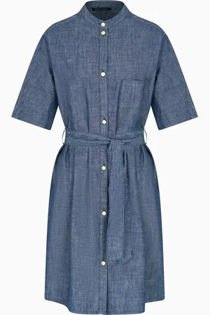 Armani Exchange Vestido con lazo en la cintura