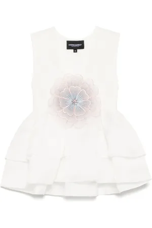 Cynthia Rowley Top de organza con motivo floral