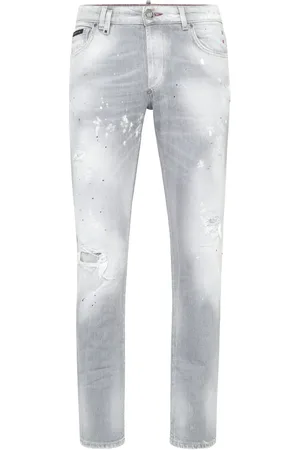 Philipp Plein Jeans rectos con aplique de smiley