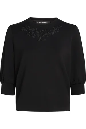 Karl Lagerfeld Sudadera con orquídeas bordadas