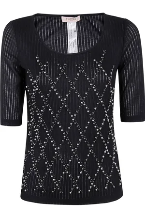 Twin-Set Playera con detalle de cuentas