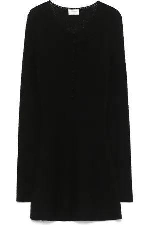 Saint Laurent Vestido corto tejido de crochet