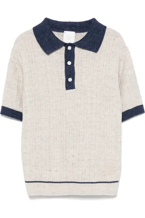 ELEVENTY Playera tipo polo tejida de canalé
