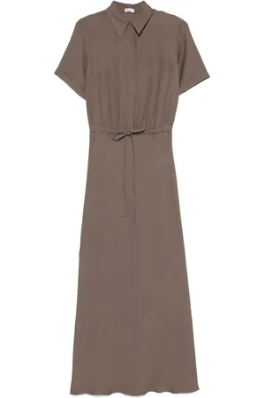 Brunello Cucinelli Vestido largo de sarga