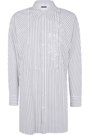 High Camisa con rayas estampadas