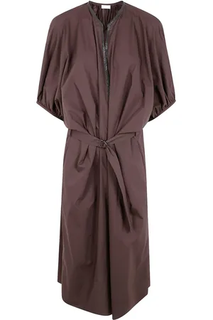 Brunello Cucinelli Vestido midi con detalles de cristal