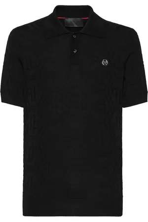 Philipp Plein Playera tipo polo con monograma en jacquard
