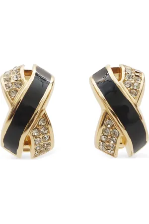 Dior Aretes de clip con strass 1990-2000