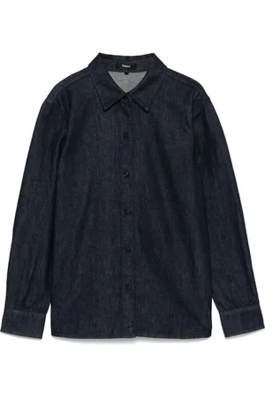 THEORY Camisa de mezclilla drapeada