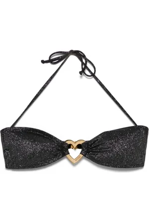 Moschino Top de bikini con corazón y glitter