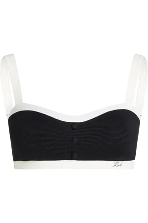 Karl Lagerfeld Top de bikini con ribete en contraste