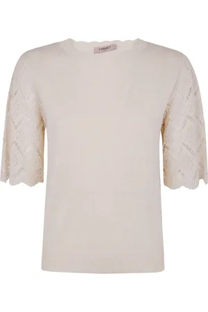 Twin-Set Blusa con mangas de encaje