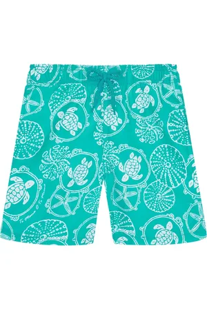 Vilebrequin Shorts de playa con motivo de tortuga