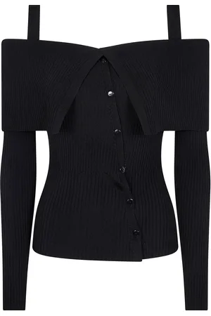 Twin-Set Top de canalé con hombros descubiertos