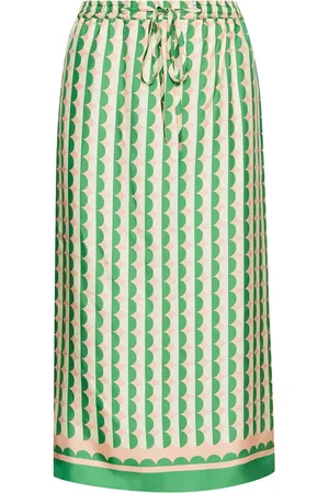 Oscar de la Renta Falda de seda con estampado geométrico
