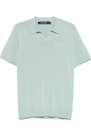 Karl Lagerfeld Playera tipo polo con logo bordado