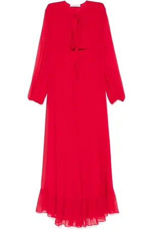 Serafini Vestido largo con diseño traslúcido