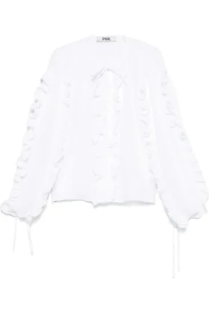 PNK Blusa con ribete de volantes