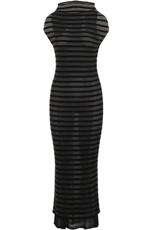 Jean Paul Gaultier Vestido largo con motivo de rayas
