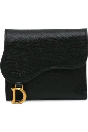 Dior Cartera Grained Calfskin Saddle Lotus Wallet pequeña 2010-2024