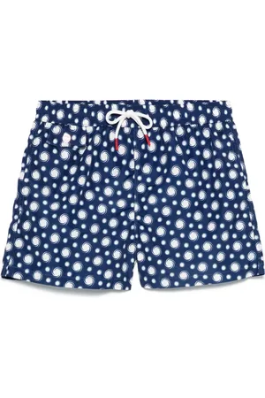 Kiton Shorts de playa con remolino estampado