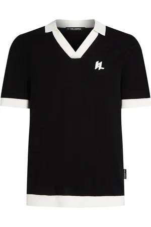 Karl Lagerfeld Playera tipo polo con ribete en contraste