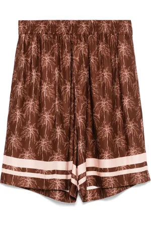 LANEUS Shorts con palmeras estampadas
