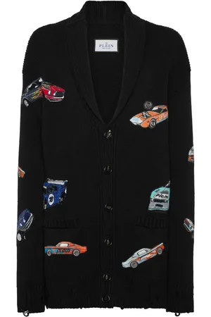 Philipp Plein Cárdigan con motivo de auto en intarsia