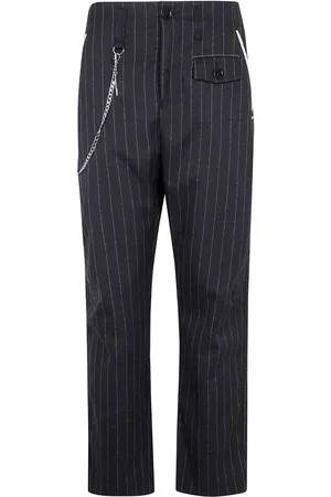 High Pantalones rectos con rayas estampadas