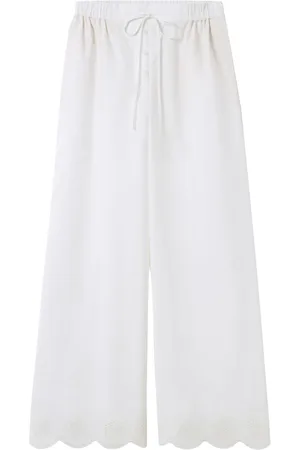 Claudie Pierlot Pantalones palazzo con bordado inglés