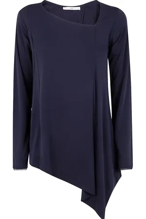 High Blusa con dobladillo asimétrico