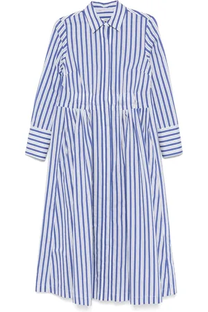 ODEEH Vestido midi con rayas estampadas