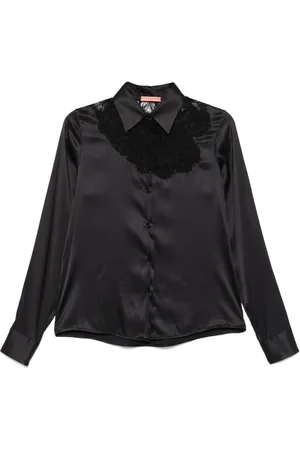 ERMANNO SCERVINO Camisa satinada con ribete de encaje