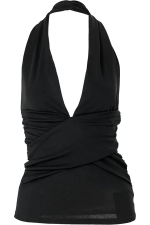 Carolina Herrera Top fruncido con cuello halter