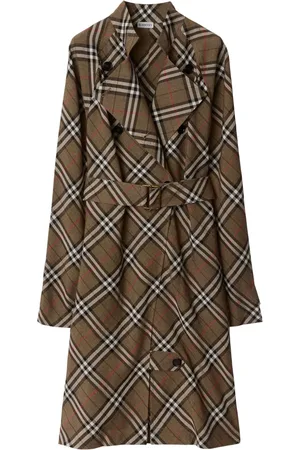 Burberry Vestido estilo gabardina con motivo de cuadros