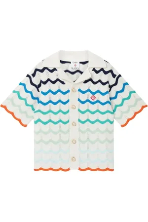 Casablanca Camisa de crochet con ondas degradadas