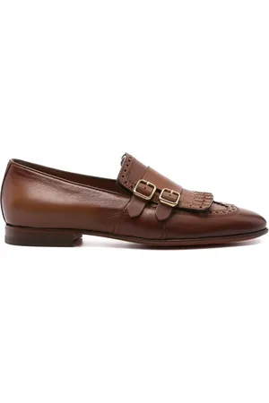 santoni Mocasines con doble hebilla y flecos