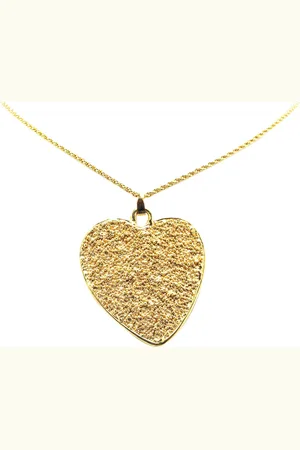 Saint Laurent Collar 20th Century Gold Plated Heart Pendant Necklace