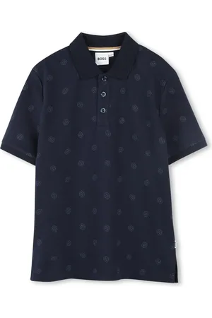 HUGO BOSS Playera tipo polo manga corta con logo estampado