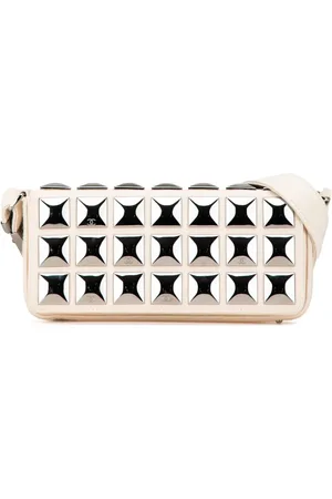 CHANEL 2003-2004 CC Jersey Pyramid Stud Flap shoulder bag