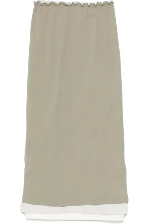 Jil Sander Falda midi de algodón