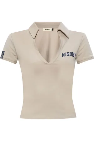 MISBHV Playera tipo polo universitaria con cuello en V